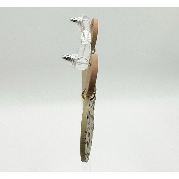 Leopard Boho Round Earrings - Picture 3 of 4